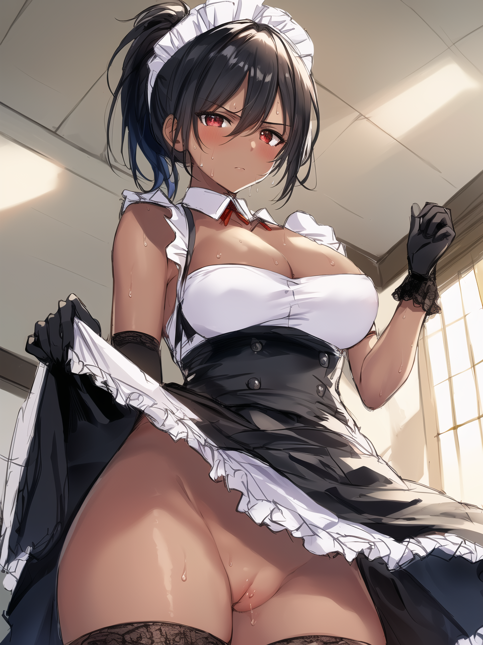 Meido-Anon Squatting Maid