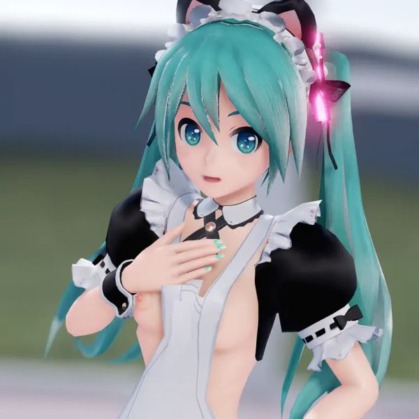 ミクさん裸エプロンメイド